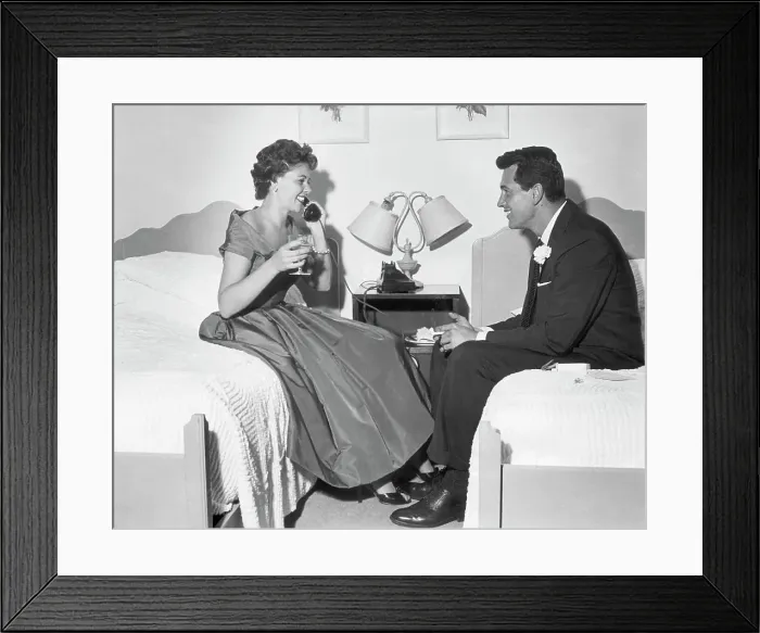 Framed Print : Phyllis Gates and Rock Hudson After Surprise Wedding Framed Print : Phyllis Gates and Rock Hudson After Surprise Wedding