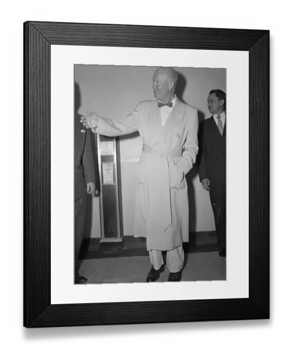 Framed Print : Portrait of President Eisenhower in Pajamas Framed Print : Portrait of President Eisenhower in Pajamas