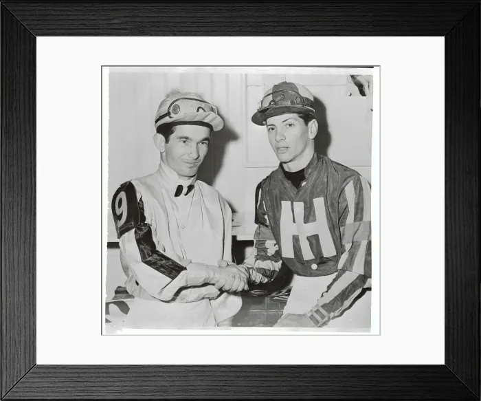 Framed Print : Willie Shoemaker and Bill Hartack Shaking Hands Framed Print : Willie Shoemaker and Bill Hartack Shaking Hands