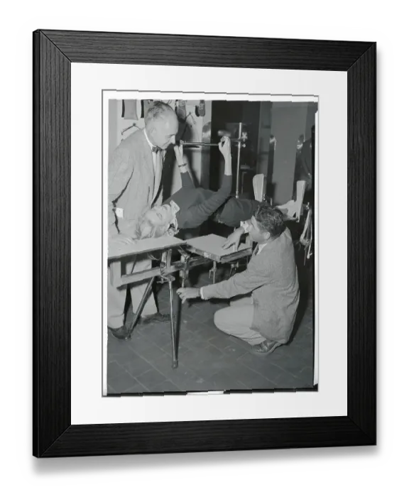 Framed Print : Fracture Table Demonstration Framed Print : Fracture Table Demonstration