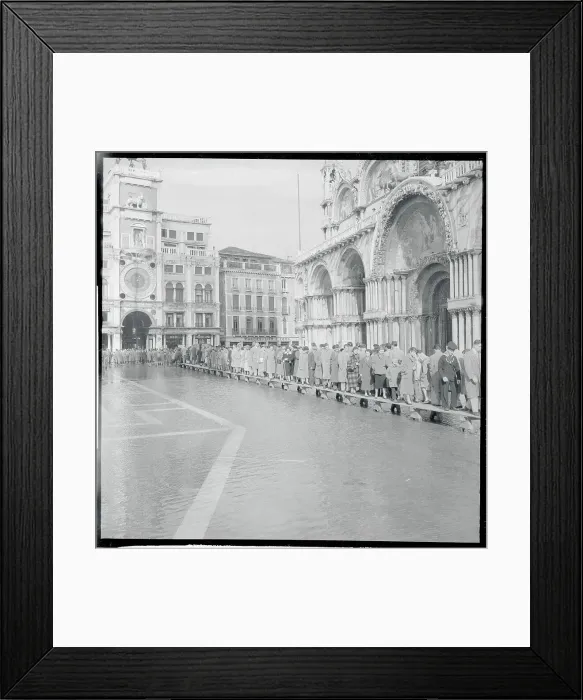 Framed Print : People Waiting on a Catwalk