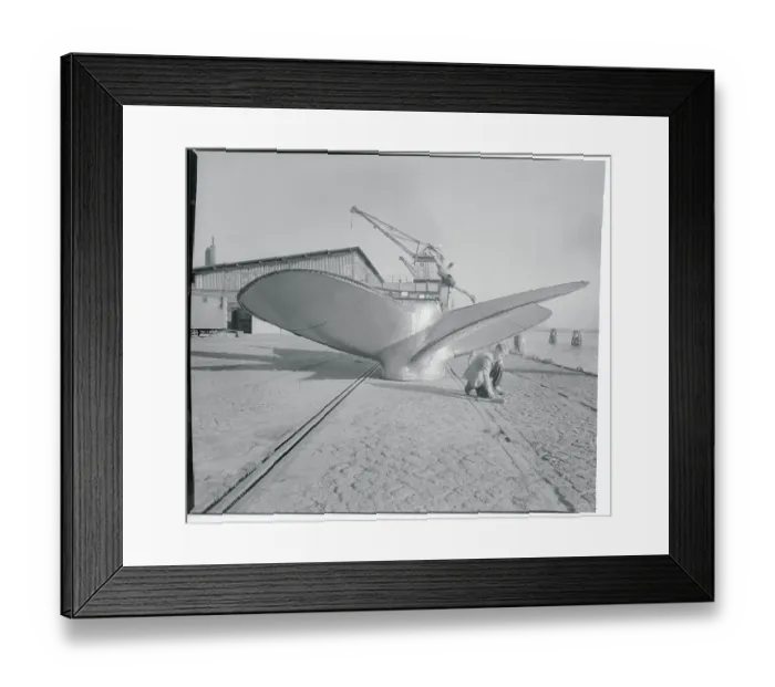Framed Print : Boy Playing Near a Giant Tanker Screw Framed Print : Boy Playing Near a Giant Tanker Screw