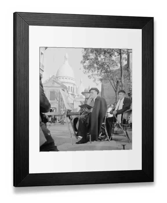 Framed Print : Sacha Guitry Watching Maurice Utrillo Painting Framed Print : Sacha Guitry Watching Maurice Utrillo Painting