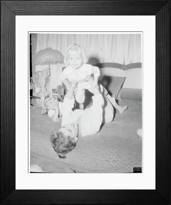 Framed Print : Debra Paget Playing with Her Nieces Framed Print : Debra Paget Playing with Her Nieces