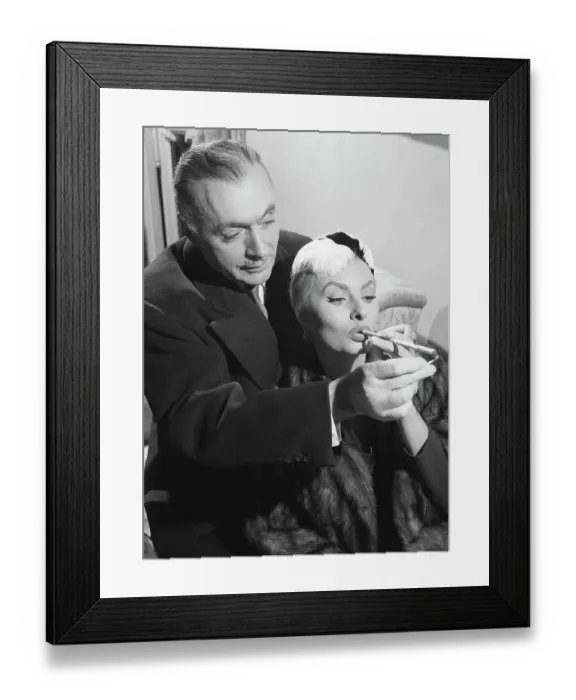 Framed Print : Charles Boyer with Sophia Loren Framed Print : Charles Boyer with Sophia Loren