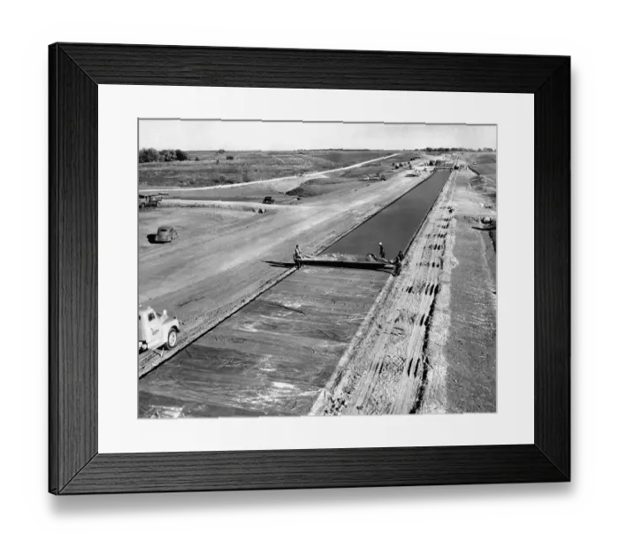 Framed Print : Constructing Highway in Kansas Framed Print : Constructing Highway in Kansas