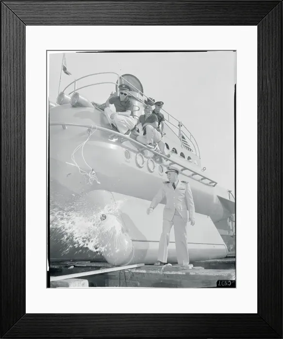 Framed Print : Launching of Submarine Framed Print : Launching of Submarine