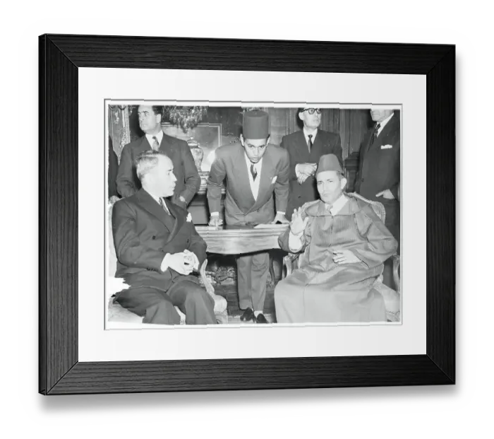 Framed Print : Mohammed Ben Youssef Conferring with Antoine Pinay Framed Print : Mohammed Ben Youssef Conferring with Antoine Pinay