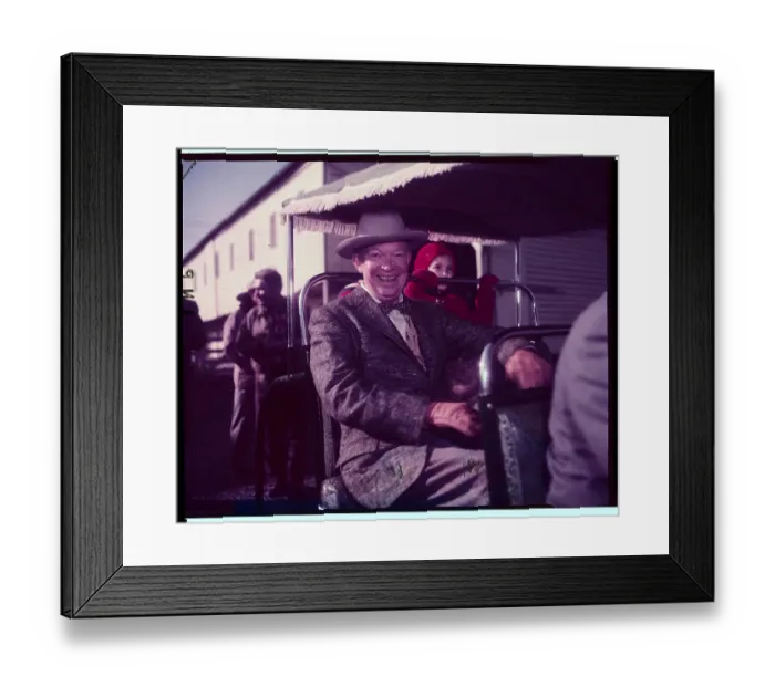 Framed Print : Dwight Eisenhower Riding in Fringe Topped Car on His Farm Framed Print : Dwight Eisenhower Riding in Fringe Topped Car on His Farm