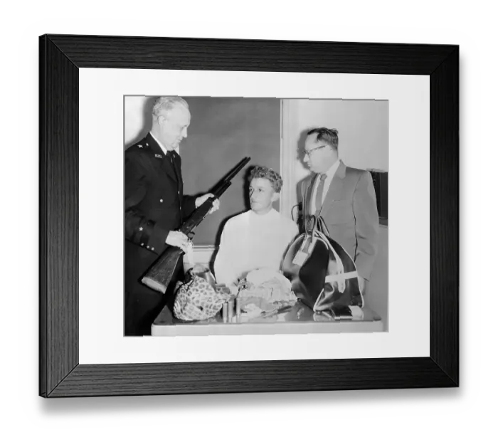 Framed Print : Suspect in William Woodward Jr. Slaying with Police Framed Print : Suspect in William Woodward Jr. Slaying with Police
