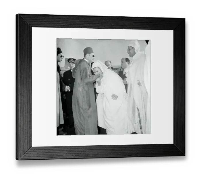 Framed Print : Fatmi Ben Slimane Kissing Sidi Ben Youssef's Palm Framed Print : Fatmi Ben Slimane Kissing Sidi Ben Youssef's Palm