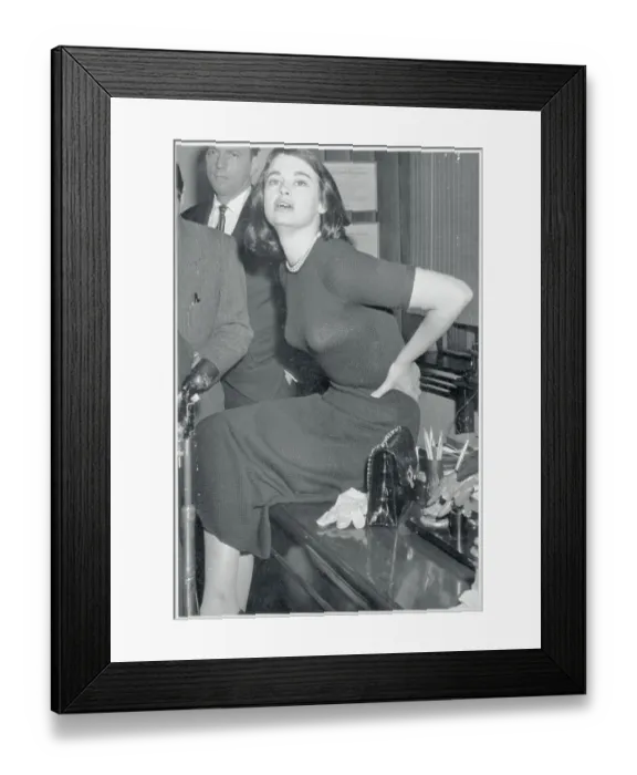 Framed Print : Gloria Vanderbilt Stokowski Speaking to Reporters Framed Print : Gloria Vanderbilt Stokowski Speaking to Reporters