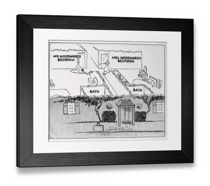 Framed Print : Diagram of Woodward's Home Framed Print : Diagram of Woodward's Home