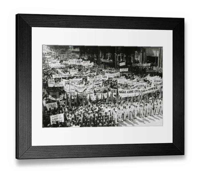 Framed Print : Crowds Celebrating First Indochina Republic Framed Print : Crowds Celebrating First Indochina Republic