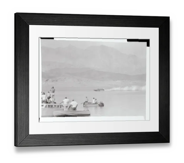 Framed Print : Spectators Watching a Passing Speedboat Framed Print : Spectators Watching a Passing Speedboat