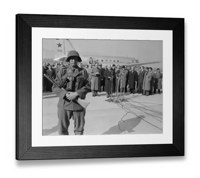 Framed Print : Russian Soldier Guarding Vyacheslav Molotov and Delegates Framed Print : Russian Soldier Guarding Vyacheslav Molotov and Delegates
