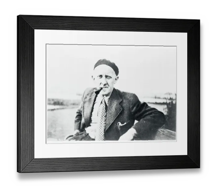 Framed Print : Author Halldor Kiljan Laxness Posing Outside With Pipe in His Mouth Framed Print : Author Halldor Kiljan Laxness Posing Outside With Pipe in His Mouth