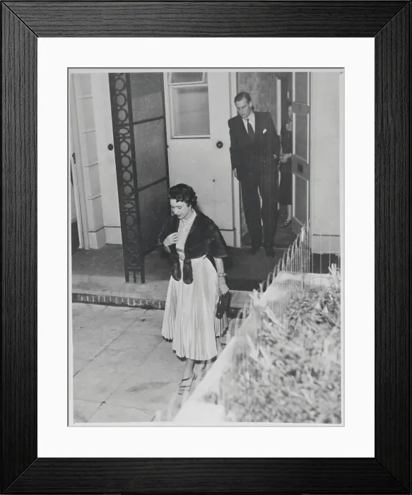 Framed Print : Princess Margaret Leaving a Friend's House Framed Print : Princess Margaret Leaving a Friend's House