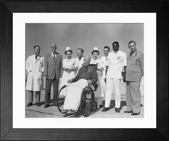 Framed Print : Dwight Eisenhower Posing with Army Medical Staff Framed Print : Dwight Eisenhower Posing with Army Medical Staff