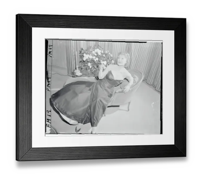 Framed Print : Magda Gabor on Lounger Framed Print : Magda Gabor on Lounger
