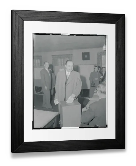 Framed Print : Heinrich Schneider Casting a Ballot