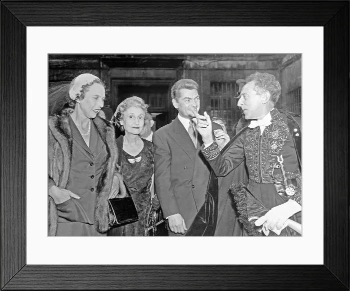Framed Print : Jean Cocteau Speaking with Colleagues Framed Print : Jean Cocteau Speaking with Colleagues