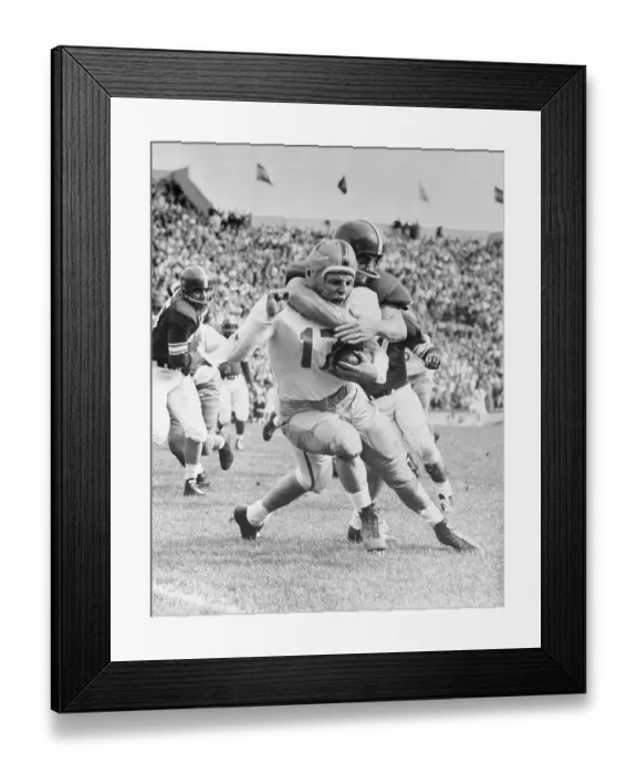 Framed Print : Earl Morrall Tackling Jim Morse Framed Print : Earl Morrall Tackling Jim Morse