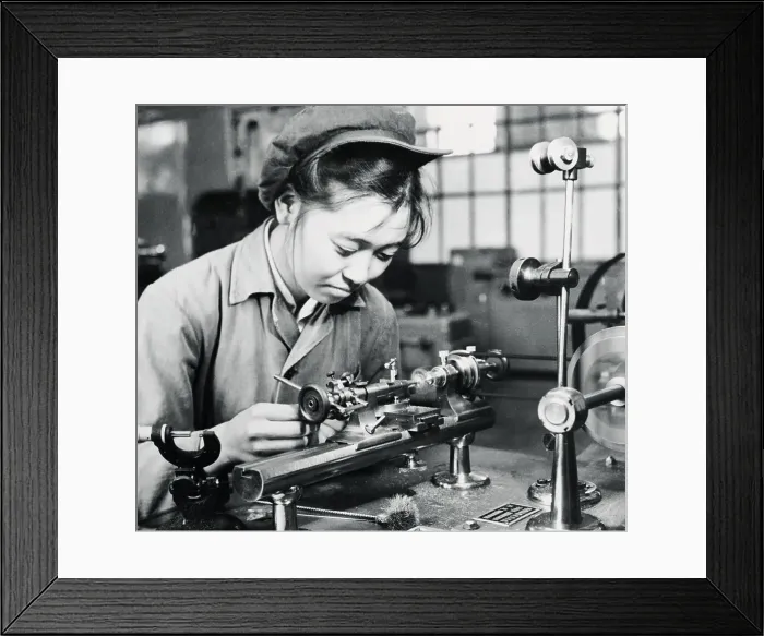 Framed Print : Women Working in Factory