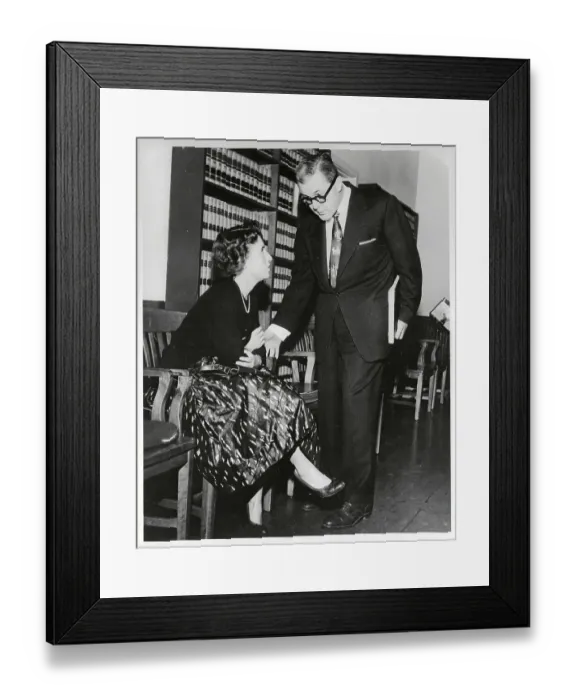 Framed Print : Maureen Connolly Brinker and Her Lawyer Melvin Belli Framed Print : Maureen Connolly Brinker and Her Lawyer Melvin Belli
