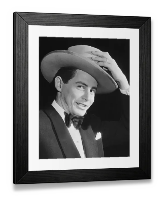 Framed Print : Eddie Fisher Wearing Cowboy Hat
