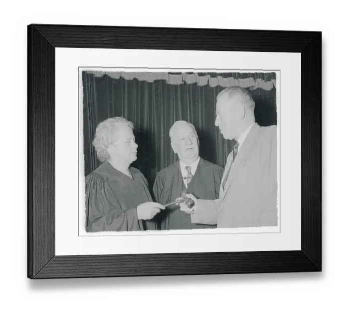 Framed Print : Irving Ives Presenting a Gavel to Mary Donlon Framed Print : Irving Ives Presenting a Gavel to Mary Donlon