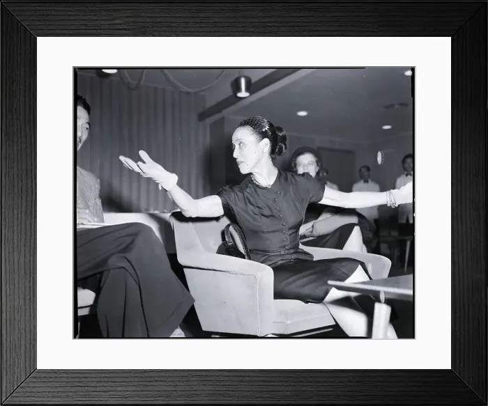Framed Print : Martha Graham Gestures at Press Conference Framed Print : Martha Graham Gestures at Press Conference