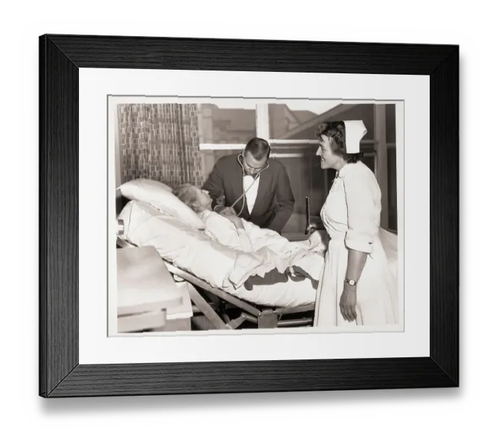 Framed Print : Medical Checkup in Old Folks Home Framed Print : Medical Checkup in Old Folks Home