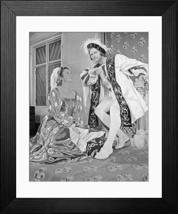 Framed Print : Jean Marais Performing a Movie Scene with Nadine Olivier Framed Print : Jean Marais Performing a Movie Scene with Nadine Olivier
