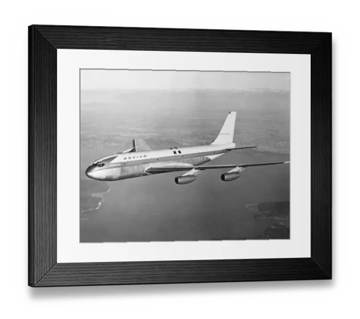 Framed Print : Boeing 707 Plane in Flight Framed Print : Boeing 707 Plane in Flight