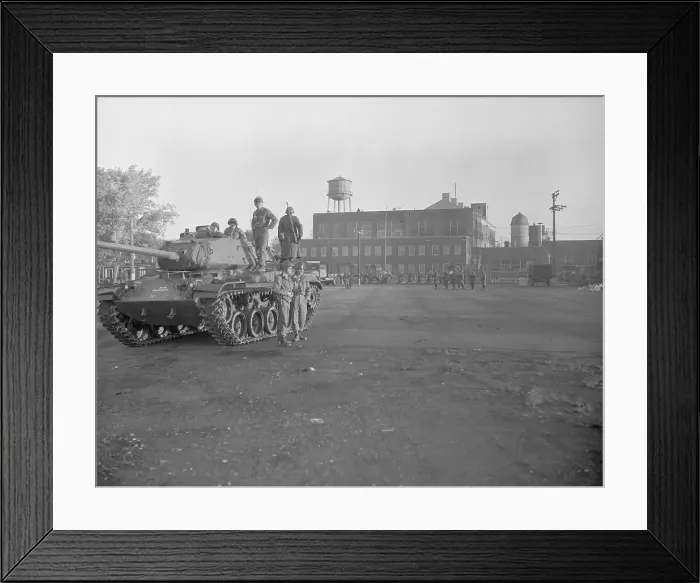 Framed Print : Troops Outside Union Building Framed Print : Troops Outside Union Building