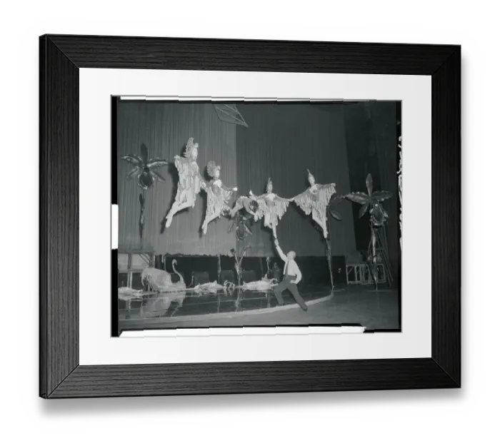 Framed Print : Dancers Suspended from Ceiling Framed Print : Dancers Suspended from Ceiling