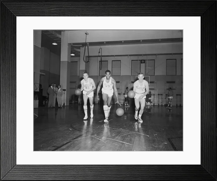 Framed Print : Basketball Players Dribbling Their Basketballs Framed Print : Basketball Players Dribbling Their Basketballs