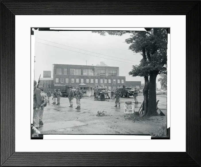 Framed Print : Troops Outside Union Building Framed Print : Troops Outside Union Building