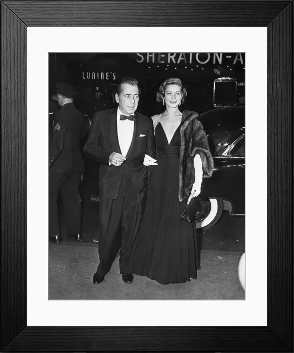 Framed Print : Bogart And Bacall In Evening Dress