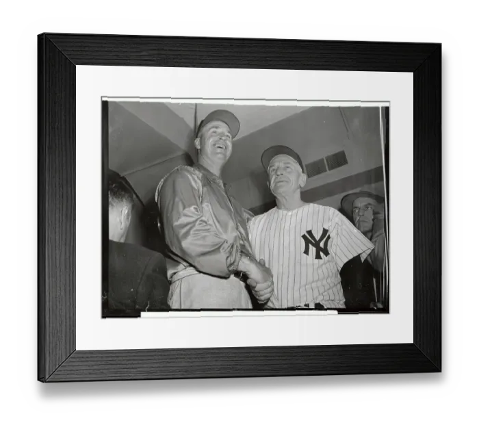 Framed Print : Casey Stengel Shaking Hand of Walt Alston Framed Print : Casey Stengel Shaking Hand of Walt Alston