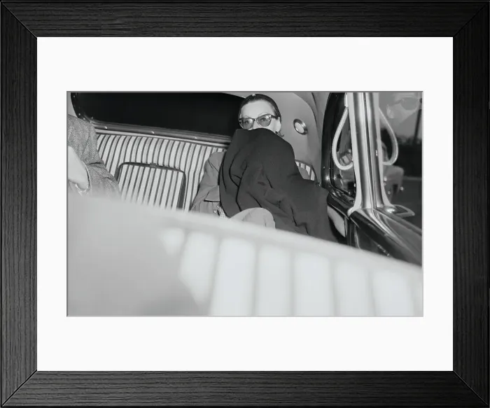 Framed Print : Greta Garbo in back of Limousine Framed Print : Greta Garbo in back of Limousine