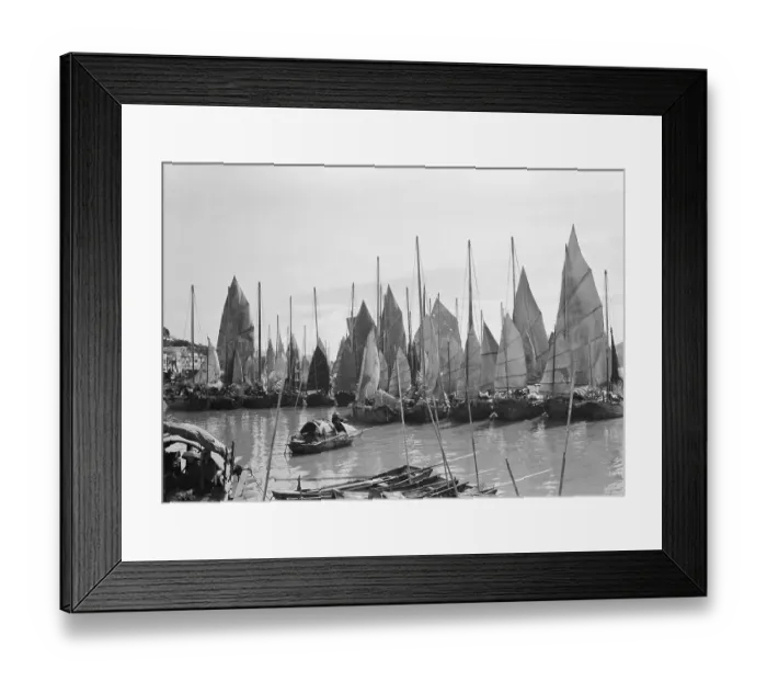 Framed Print : Harbor of Chinese Boats Framed Print : Harbor of Chinese Boats