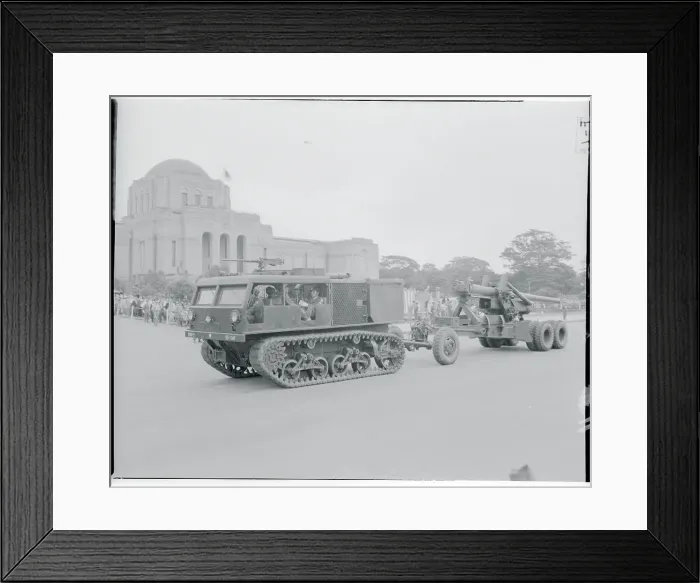 Framed Print : Mechanized Forces March Before Review Stand Framed Print : Mechanized Forces March Before Review Stand