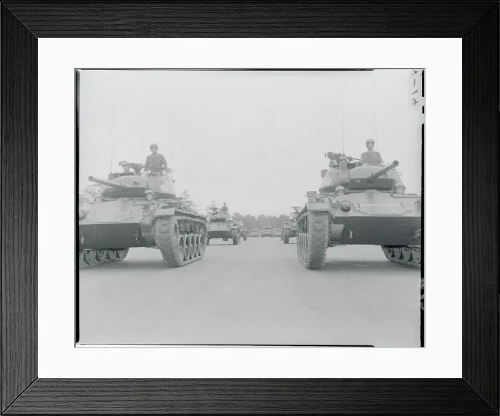 Framed Print : Mechanized Forces March Before Review Stand Framed Print : Mechanized Forces March Before Review Stand