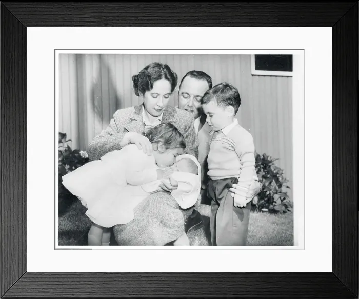 Framed Print : Girl Kissing Her Baby Brother Framed Print : Girl Kissing Her Baby Brother