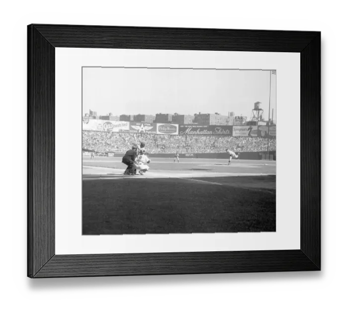 Framed Print : Whitey Ford Pitching to Jim Gilliam Framed Print : Whitey Ford Pitching to Jim Gilliam
