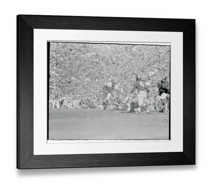 Framed Print : Clarence Peaks Running with Football Framed Print : Clarence Peaks Running with Football