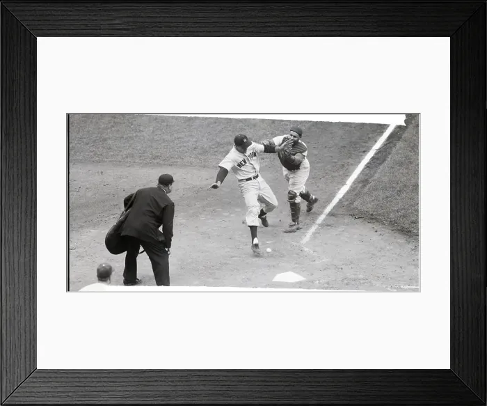 Framed Print : Roy Campanella Drops Ball @ Runners Feet Framed Print : Roy Campanella Drops Ball @ Runners Feet