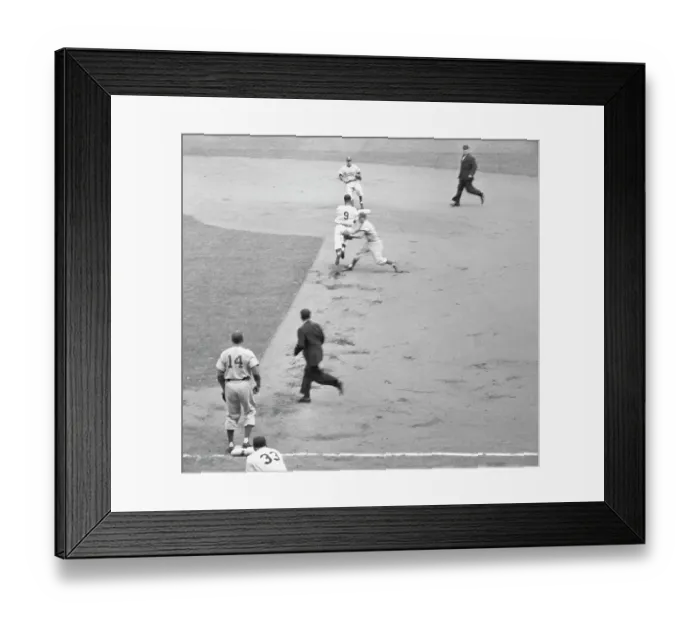 Framed Print : First Double Play of the 1955 World Series Framed Print : First Double Play of the 1955 World Series